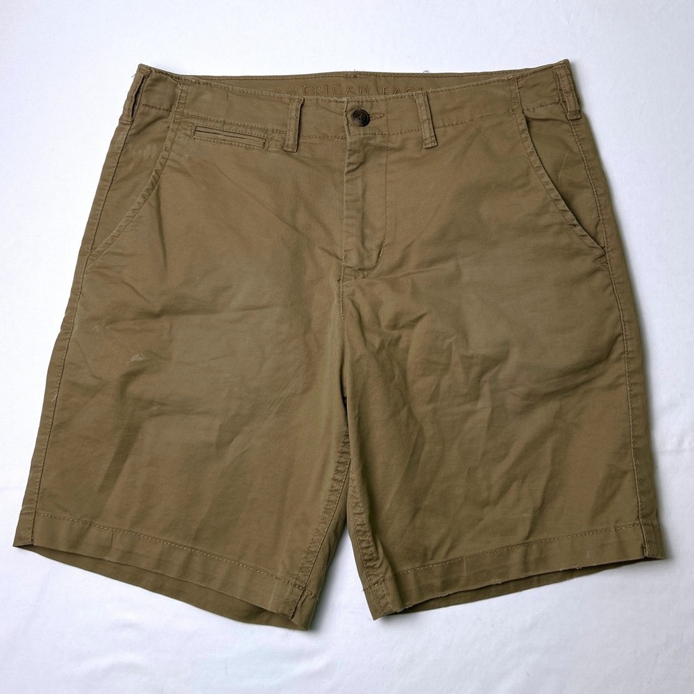 American Eagle Mens Next Level Flex Chino Shorts Size 31 Khaki Tan Preppy NEW